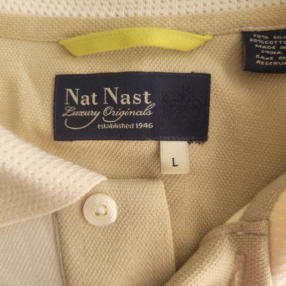 Nat Nast Luxury Originals Men's Polo Shirt Silk Blend Size Large - Picture 3 of 10
